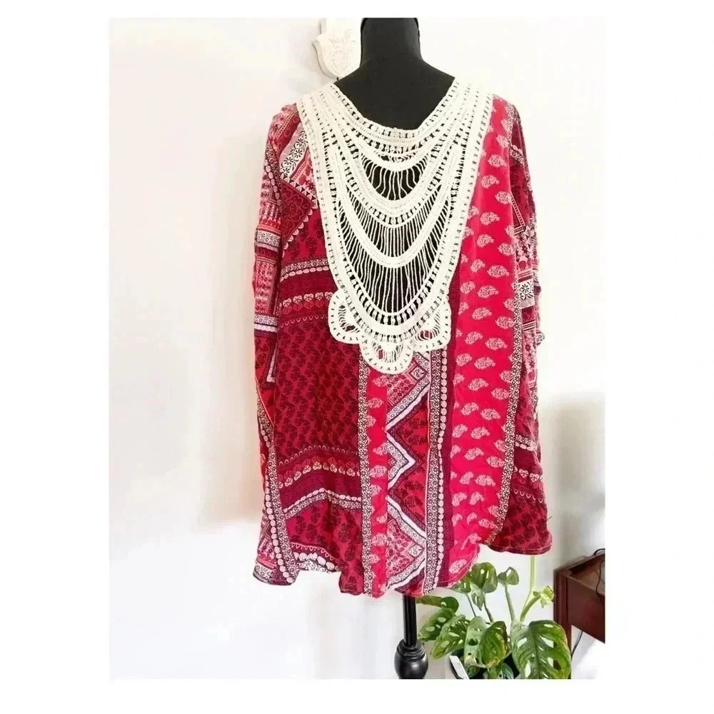 Boho Style Open Front Poncho - Picture 2 of 5